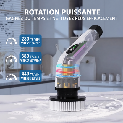 Brosse Électrique de Nettoyage Sans Fil 9-en-1 – Manche Télescopique