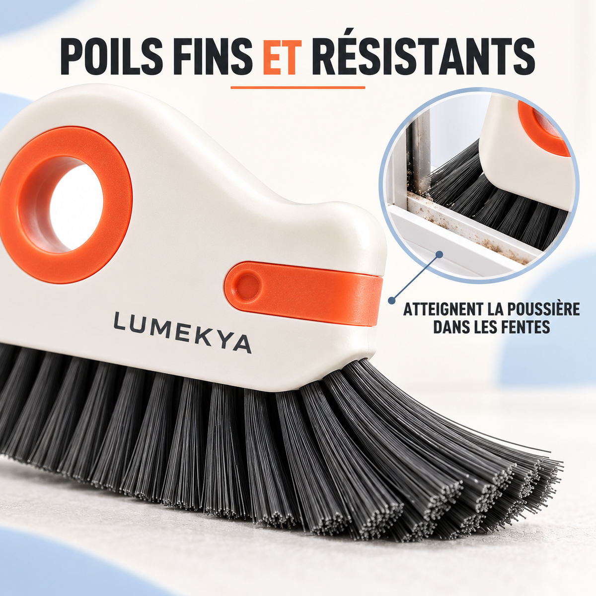 Brosse de nettoyage 2-en-1 LUMEKYA – Rails et rainures