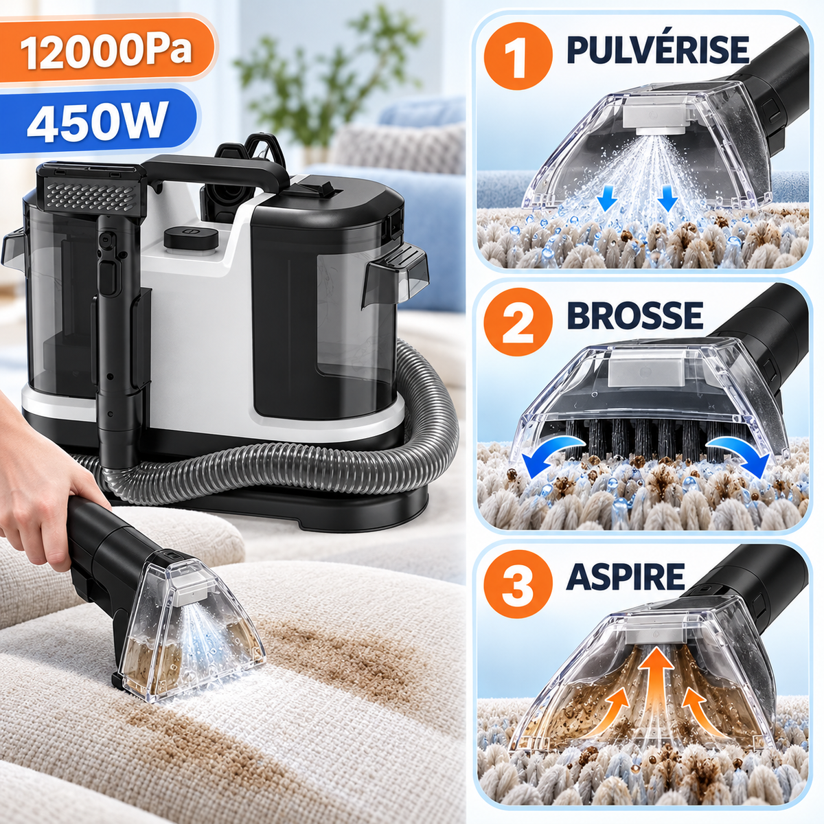 Nettoyeur injecteur-extracteur LUMEKYA – Canapés et tapis