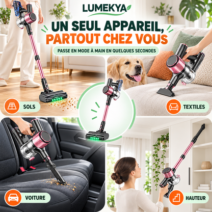 Aspirateur balai sans fil 10-en-1 LUMEKYA – 40 kPa