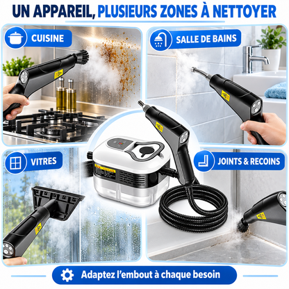 Nettoyeur vapeur haute pression LUMEKYA – 4,5 bars, réservoir 1,2 L