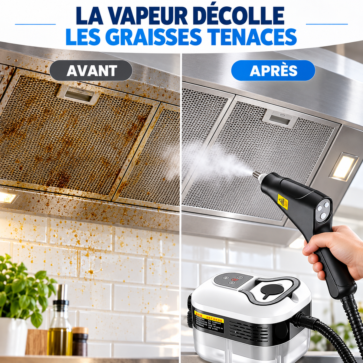 Nettoyeur vapeur haute pression LUMEKYA – 4,5 bars, réservoir 1,2 L