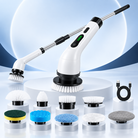 Brosse Électrique de Nettoyage Sans Fil 9-en-1 – Manche Télescopique